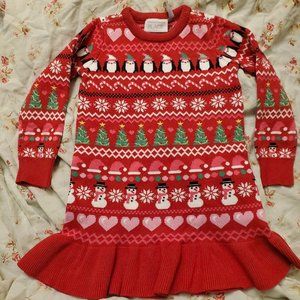 Red Holiday Sweater Dress 3T